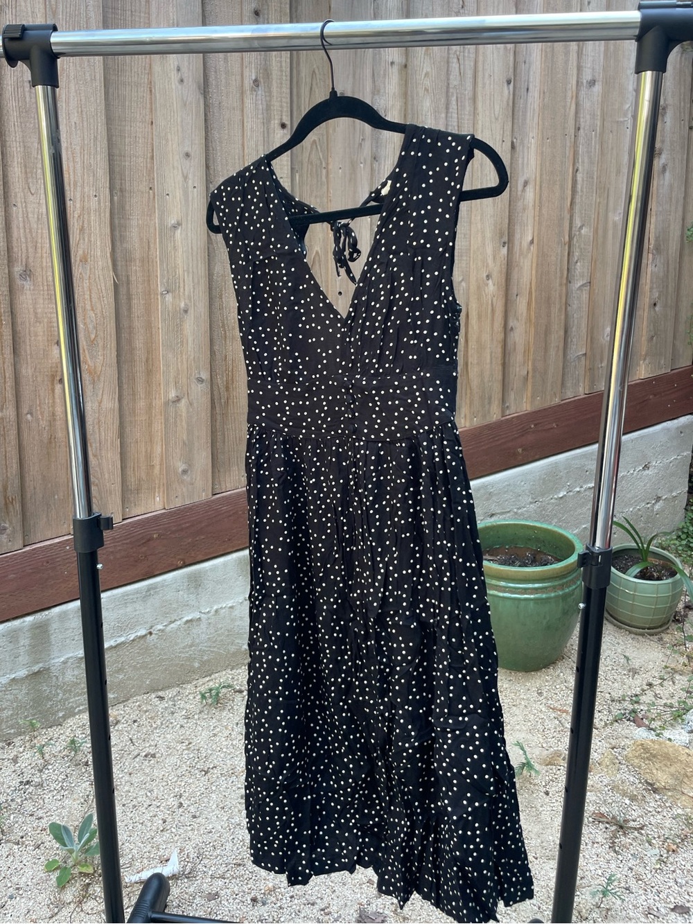 Roxy Black Polka Dot Midi Dress